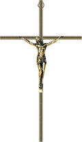 KUXBET Catholic Crucifix Wall Cross, 24.5 inch Metal Jesus Christ Cross, Handmade Hanging Wall Décor for Home, Religious Devout Give Faith Gift (24.5inch, Vintage)