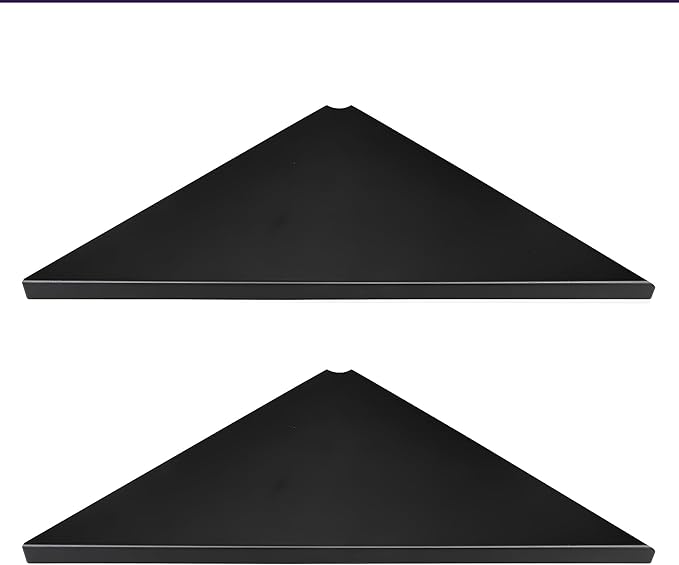 evron Corner Mounting Shelf Set of 2 – Easy to Install Floating Wall Shelves with Wood Grain Finish, Durable and Waterproof ABS Plastic for Kitchen, Bathroom, Living Room Home Décor