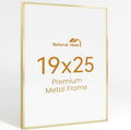 19x25 Aluminum Metal Picture Frame,Tempered Glass Gold Photo Frame 19x25 for Family Photo,Posters,Art,Document to Wall Mount Horizontally or Vertically