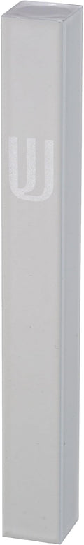 Aluminum Mezuzah Case - White Matte Tone Modern Design 4" 10cm Hebrew Parchment Scroll Case