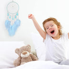 Dream Catchers Blue Dream Catcher Wall Decor for Bedroom Kids Girls Boys Birthday Gift Handmade Feather Hanging Ornaments
