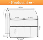 Sofa Armrest Organizer Arm Chair Caddy for Recliner, Remote Control Holder for Recliner, Non-Slip Armchair Caddy with 6 Pockets Storage for Magazine, Tablet, Phone, Beige
