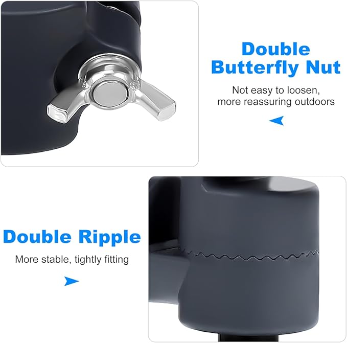 Levemolo Fishing Chair Umbrella Stand Adjustable Knob Fishing Rod Holder Bracket with Bait Tray 6.10X4.72X1.49In Outdoor Umbrella Stand Holder for Beach Chair