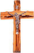 Olive Wood Cross with Crucifix (8 inches high).