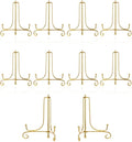 10 Pcs 4 Inch Metal Golden Display Stand, Metal Plate Stands Picture Stands for Display, Picture Holder Stand, Frame Stand