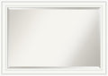 Amanti Art White Wall Mirror 29x41 Craftsman White Rectangle Bathroom Mirror for Wall Decor Living Room, Large Casual Wood Frame, Hangs Horizonally and Vertically, Bathroom Decor, Beveled Edge