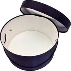 Sarah's Hat Boxes Classic Black Hat Box – 12.75" x 6.5" (Dia. x Ht.) Handmade in USA – Odorless Non-Toxic Adhesive, Cording Handle – Premium Storage for Hats & Accessories