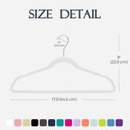 HOUSE DAY White Velvet Hangers 20 Pack, Non Slip Clothes Felt Hanger Heavy Duty for Coat, Premium Slim Space Saving Suit Hangers for Closet Organizer, 360° Rotating Silver Hook