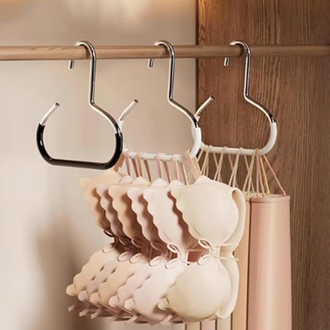 Durable Steel Hangers: Maximize Closet Space with Versatile Storage, Non-Slip Stainless Steel Clothes Rack Organizer for Hats, Ties, Scarves, Clothes (5, Black)