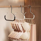 Durable Steel Hangers: Maximize Closet Space with Versatile Storage, Non-Slip Stainless Steel Clothes Rack Organizer for Hats, Ties, Scarves, Clothes (2, Black)