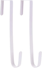 Sattiyrch 12" Wreath Hanger for Front Door,Steel Over The Door Hanger Hook,Wreath Door Hanger (White,2)