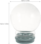2pcs Glass Snow Globes: Clear Fillable Snow Water Globe Rubber Base Candy Bottle Jar for DIY Craft Home Christmas Winter Decoration 80mm