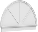 56"W x 34-3/4"H x 2-3/4"P Half Round 3 Spoke Architectural Grade PVC Combination Pediment