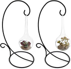 Metal Ornament Display Stand Set of 2 Tall Iron Lightweight Ornament Holder Stand for Hanging Globe Air Plant, Terrarium Plant, Witch Ball Stand for Bauble Home Party Wedding Craft Christmas Decor