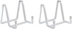 DIDUDIDU Plate Holder Easel Display Stand - Metal Plate Stands for Display - Tabletop Picture Stand - Silver Iron Easels for Display Pictures | Photo Frames | Book | Decorative Plates | Plaque