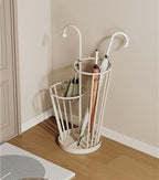 Umbrella Stand, Umbrella Holder, Freestanding Umbrella Basket with Drip Tray, Modern Iron Frame Umbrella Storage, Indoor Umbrella Holder for Entryway(Green)
