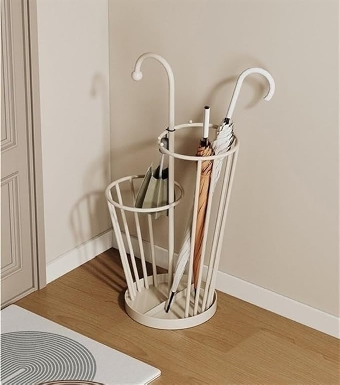 Umbrella Stand, Umbrella Holder, Freestanding Umbrella Basket with Drip Tray, Modern Iron Frame Umbrella Storage, Indoor Umbrella Holder for Entryway(Green)