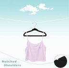 BAGAIL 50 Pack Kids Velvet Hangers 14 Inches Children's Clothes Hangers Non-Slip Baby Hangers for Infant/Toddler (Black)