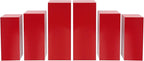 6 PCS Display Pedestal Stand, Metal Display Pedestal Stands Decoration Cube Sculpture Displays Column Square Displays Stands Pillars for Wedding Party Baby Shower Birthday (Red, 6PCS)