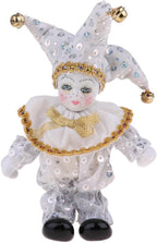 Maxyoung 8 Inch Italian Eros Porcelain Doll, Cute Triangel Clown Dolls, Vintage Figurine, Collectible Toys, Christmas Halloween Birthday Gift, Movable Joints