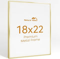 18x22 Aluminum Metal Picture Frame,Tempered Glass Gold Photo Frame 18x22 for Family Photo,Posters,Art,Document to Wall Mount Horizontally or Vertically