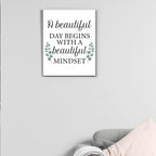 Motivational Eucalyptus Wall Art Decor, Inspirational Green Botanical Pictures Positive Quotes Canvas Painting Posters for Office Living Room Bedroom Decoration (8 X 10 Inches, Framed)