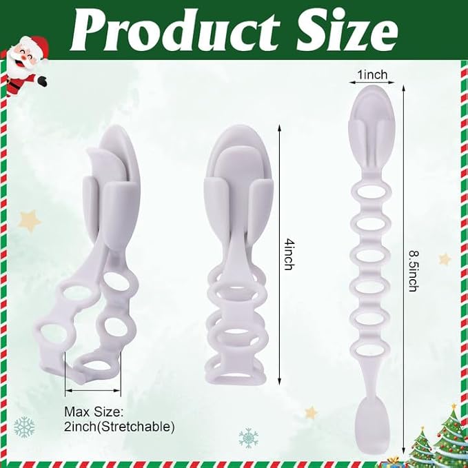 12 Pcs Christmas Ties Wreath Holder - 8.5" Adhesive Silicone Hangers - Stretchable Adhesive Straps Stocking Holder for Garland Mantle Stairways Decoration