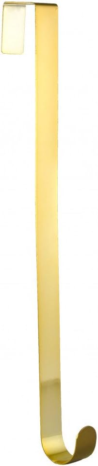 Gold Wreath Hanger - 11.5" Metal Wreath Hook - Brass Wreath Holder for Front Door