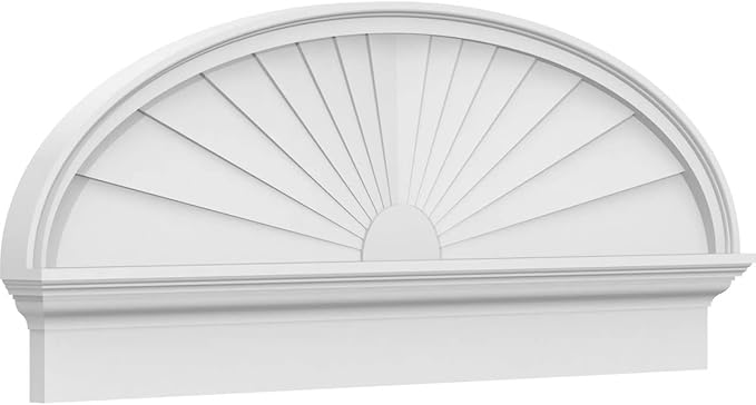 46" W x 18-3/8"H x 2-3/4"P Elliptical Sunburst Architectural Grade PVC Combination Pediment