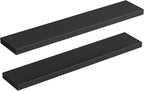 HOOBRO Floating Shelves for Wall, Wall Mounted Shelf Set of 2, 47.2" Hanging Shelf with Invisible Brackets, for Wall Decor Storage in Bathroom Bedroom Kitchen Living Room Office, Black BK120BJP201