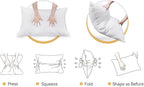 Oubonun Standard Size Pillows Set of 2 - Fluffy & Supportive Down Alternative Pillows with Zippered Cotton Cover - Breathable and Cool for All Sleeping Positions - Machine Washable - 20"x26"
