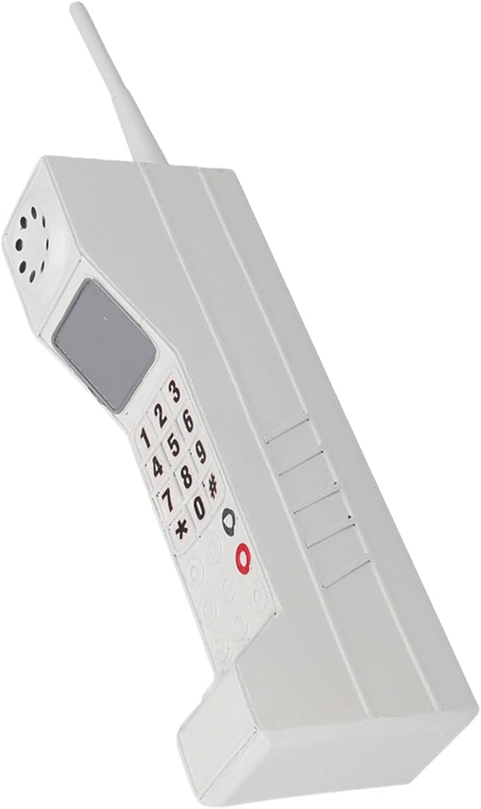 Old Fashioned Cellular Phone Model Ornament Vintage Simulation Photographic Props Desktop Decoration, Retro Cellphone Model Collectible Vehicles Home Decor Accents (White)