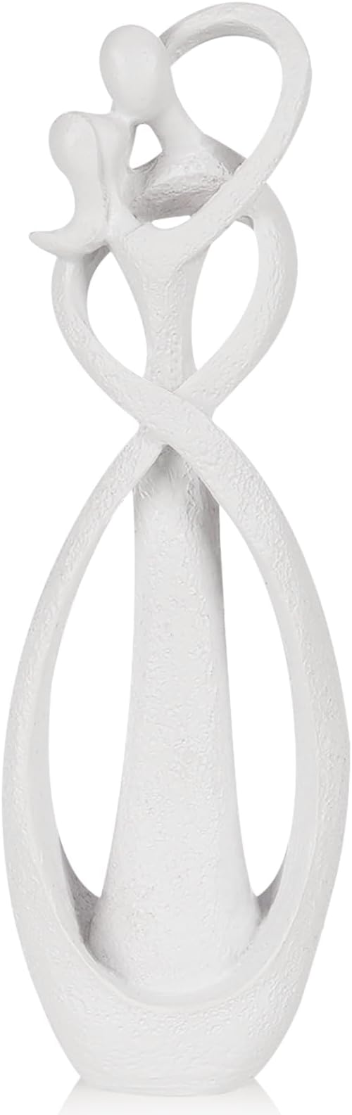 Trycooling Kissing Lovers Statue Abstract Sculpture Resin Statues for Home Decor Modern Home Office Desktop Shelf Bookshelf Decor (White, Large)