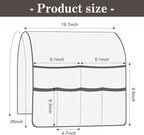 Couch Armrest Organizer Remote Control Holder Bedside Caddy with 6 Pockets, Non-Slip Armchair Caddy Sofa Armrest Organizer for Tv Remote Control, Magazine, Cell Phone, Chocolate