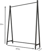DR.IRON Black Metal Clothing Rack, Industrial Clothes Rack with Top Rod Heavy Duty Clothing Rack for Hanging Clothes for Home Bedroom,Clothing Store, Laundry Room