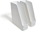 TRU RED Plastic Magazine File, White, 2‑Pack – Vertical Desktop Organizer for Magazines, Folders & Office Documents