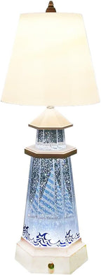 MOMENTS IN TIME LED Lamp with Glitter Water Globe Dual Power Snow Globe Light with USB or Battery Option, Decorative Table Lamp for Decorative Light for Home, Desk, or Tabletop Display