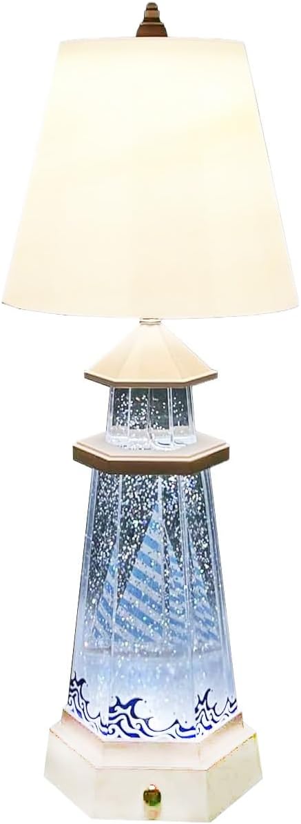 MOMENTS IN TIME LED Lamp with Glitter Water Globe Dual Power Snow Globe Light with USB or Battery Option, Decorative Table Lamp for Decorative Light for Home, Desk, or Tabletop Display