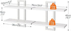 HOOBRO Floating Shelves, 15 Inch Wall Shelf Set of 2, Wall Mounted Storage Shelves 2-Tier, Hanging Bathroom Shelves, for Living Room, Bedroom, Bathroom, Kitchen, White WW32BJ01