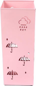 GLOGLOW Nan Metal Umbrella Stand, Carbon Steel, Stylish and Durable Umbrella Holder Bin for Entryway, Home, Office Spaces with 42x16x16cm Ornament (Pink)