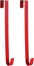 Sattiyrch 12" Wreath Hanger for Front Door,Steel Over The Door Hanger Hook,Wreath Door Hanger (Red,2)