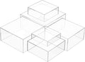 Geelin 6 Pack Acrylic Risers for Display Acrylic Cube Boxes Risers Display Stands with Hollow Bottoms Decorative Stand for Jewelry Candy Table Decor 6 Sizes(Clear,7 to 12 Inch,Square)