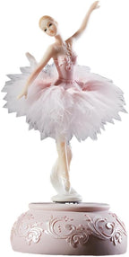 Briskfeel Enchanting Ballerina Music Box Ballerina Rotates with Mechanical Movement - Swan Lake Melody, Feathered Tutu Musical Box for Elegant Home Decor and Gift (6# Ballet Pink)