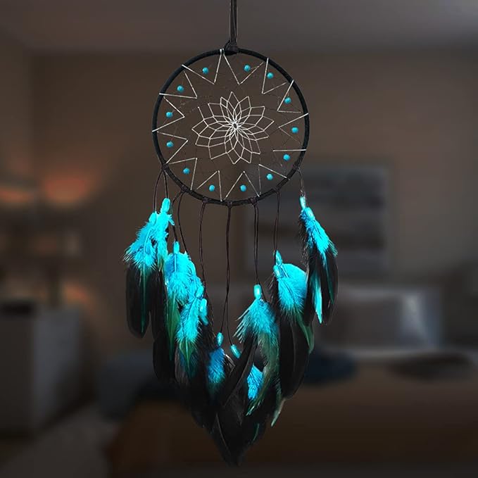 Blue Dream Catchers for Boys Handmade Dreamcatchers Kids Bedroom Wall Hanging Decoration Art Ornament Craft Gift