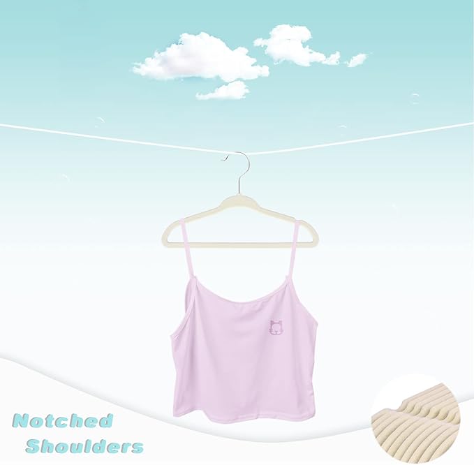 BAGAIL 50 Pack Kids Velvet Hangers 11 Inches Children's Clothes Hangers Non-Slip Baby Hangers for Infant/Toddler (Ivory)