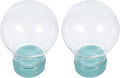 2pcs Glass Snow Globes: Clear Fillable Snow Water Globe Rubber Base Candy Bottle Jar for DIY Craft Home Christmas Winter Decoration 45mm