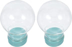 2pcs Glass Snow Globes: Clear Fillable Snow Water Globe Rubber Base Candy Bottle Jar for DIY Craft Home Christmas Winter Decoration 45mm