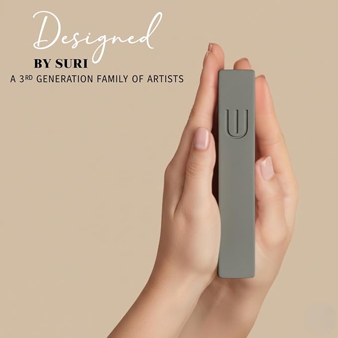 SURI Mezuzah for Door with Scroll – 6 Inch Modern Mezuzah Case with Non Kosher Scroll Included, Fits up to 5” Scroll, Easy Adhesive Installation, Gift Box Included