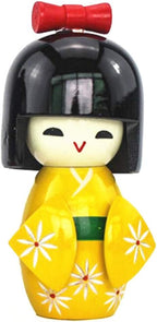 NUOBESTY Traditional Japanese Kimono Doll Ornament Wooden Asian Geisha Collectible Figurine Statue for Office Home Party Table Decoration Random