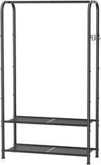 Clothes Garment Coat Rack Drying Clothing Racks Metal Freestanding for Hanging Clothes Portable Closet for Laundry Bedroom Black